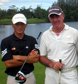 Seil Revels, left, winner at Phoenix and Fergus Brennan, winner at Bangpra.